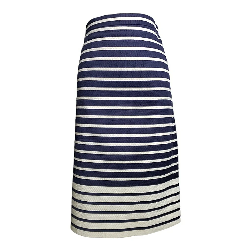 J Crew Gradient Stripe Pencil Skirt 8 Colorblock Textured Nautical Yatch Preppy